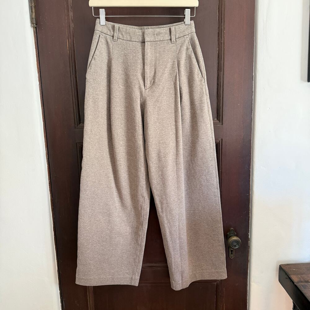 uniqlo x comptoir des cotonniers Barrel Leg Thick Fleece Gray Pants Extra Small